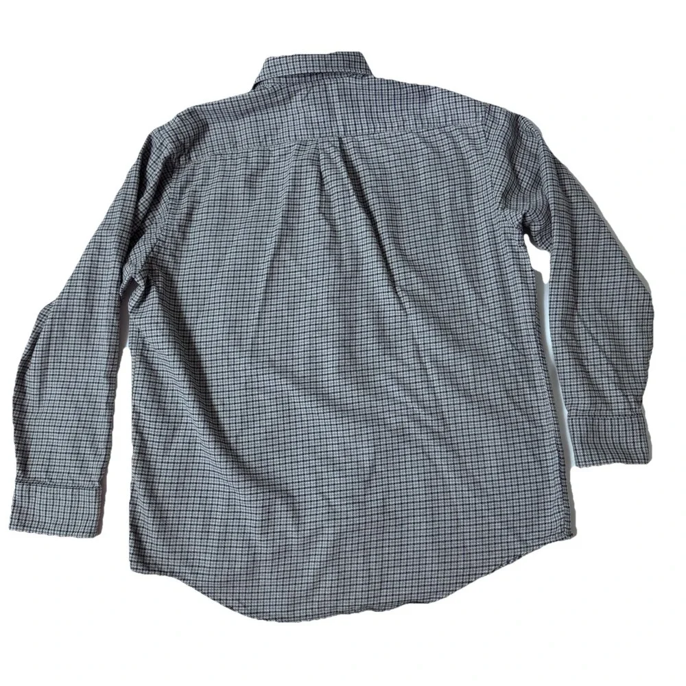 Banana Republic Wool Blend Button Down Shirt Plaid Checkered‎ Mens XL